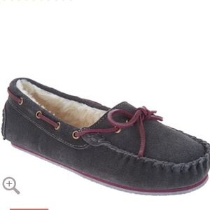 Clarks Suede Women’s Moccasin Slippers in Grey